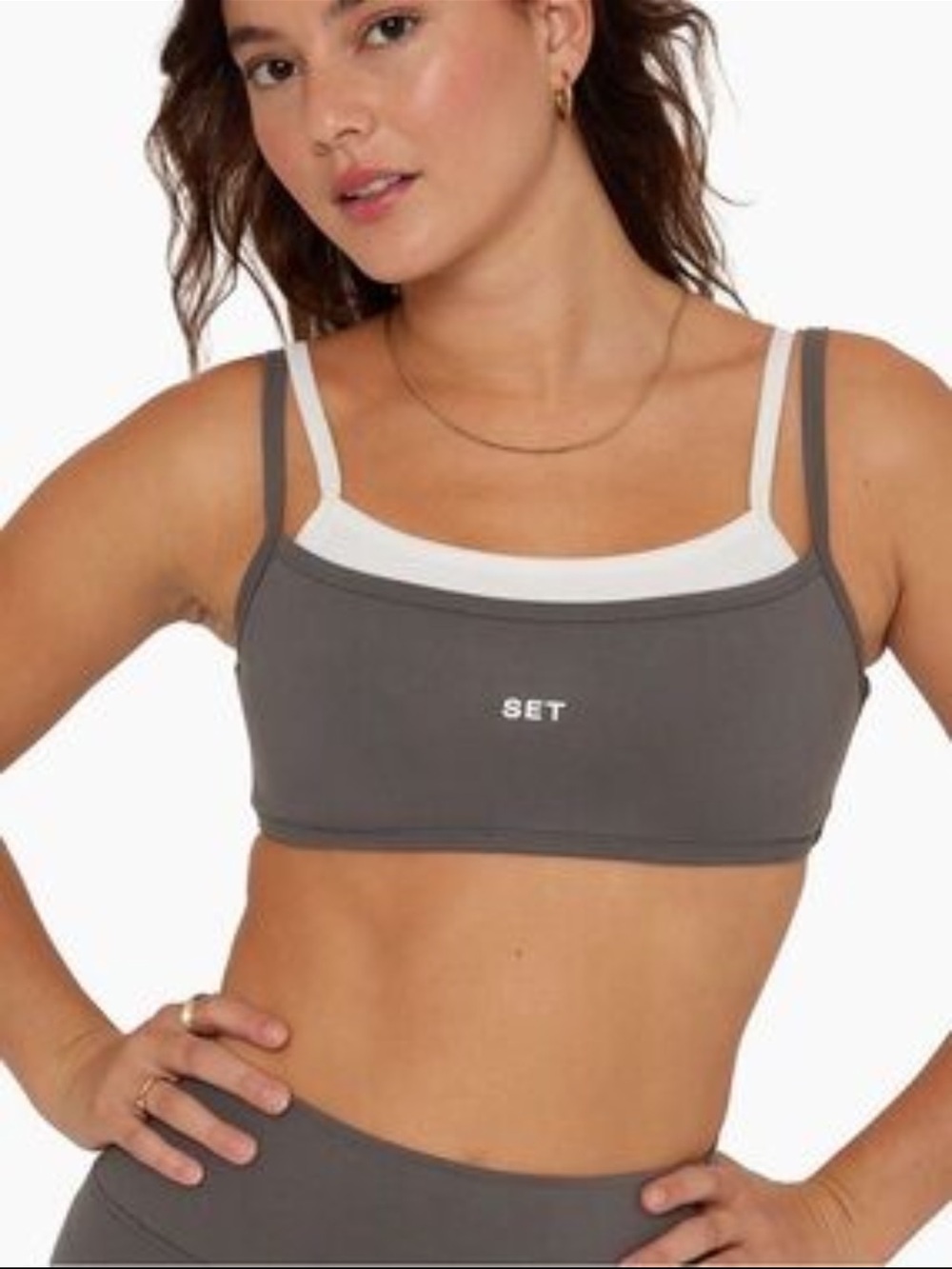 SET Active FormCloud Double Scoop Bra White & Grey